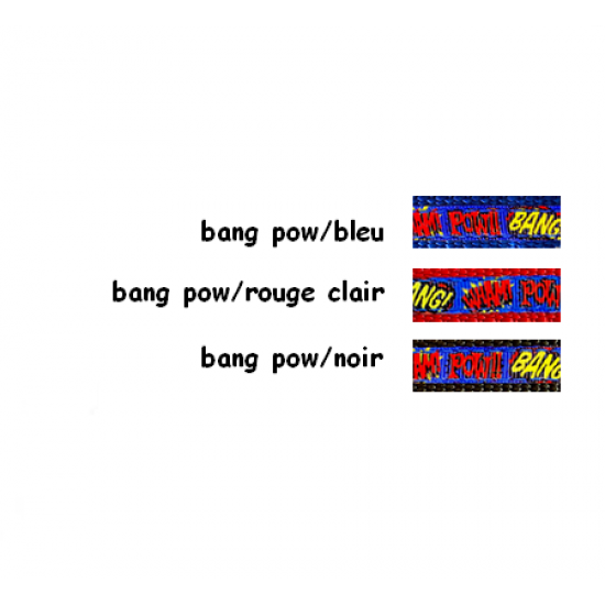 Laisse 5/8'' à motifs Bang Pow